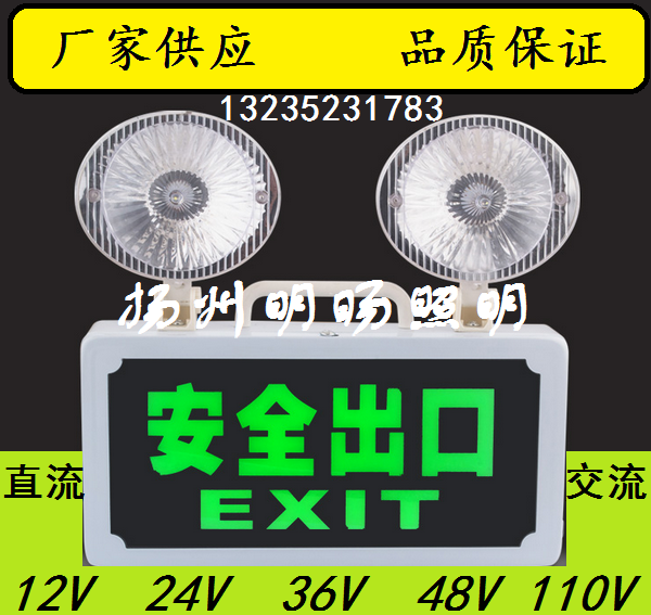 新国标消防通道应急灯24V36V低电压指示牌安全出口疏散灯两用双用 家装灯饰光源 应急灯 原图主图