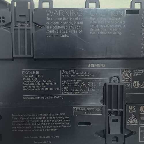 议价PXC4.E16 (S55375.C108)控制器，不可维修