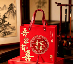 大号抽盒喜糖盒子结婚糖袋手提袋糖果礼盒中式婚礼伴手礼盒卡通