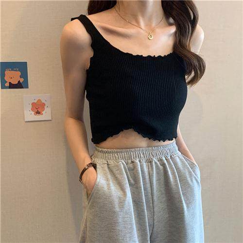 2024新款小吊带背心女内搭外穿夏短袖短款抹胸上衣冰丝针织衫性感