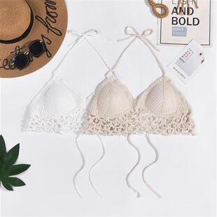 文胸性感系带泳装 上衣波西米亚民族风刺绣短款 女装 泳衣夏季