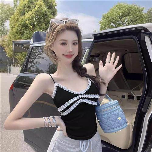 蕾丝拼接甜美小吊带背心女外穿温柔风洋气夏季设计感内搭无袖上衣