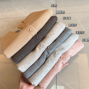 奶系温柔短款针织开衫女春秋气质内搭毛衣外套百搭减龄芥末黄上衣