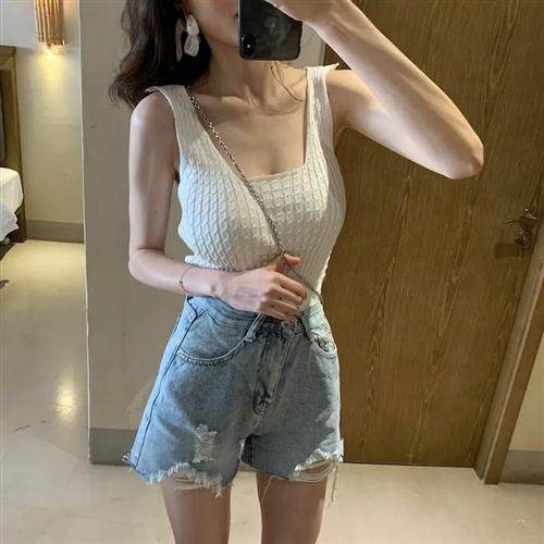 夏季新款网红小背心女性感短款外穿上衣无袖多色打底内搭露背吊带