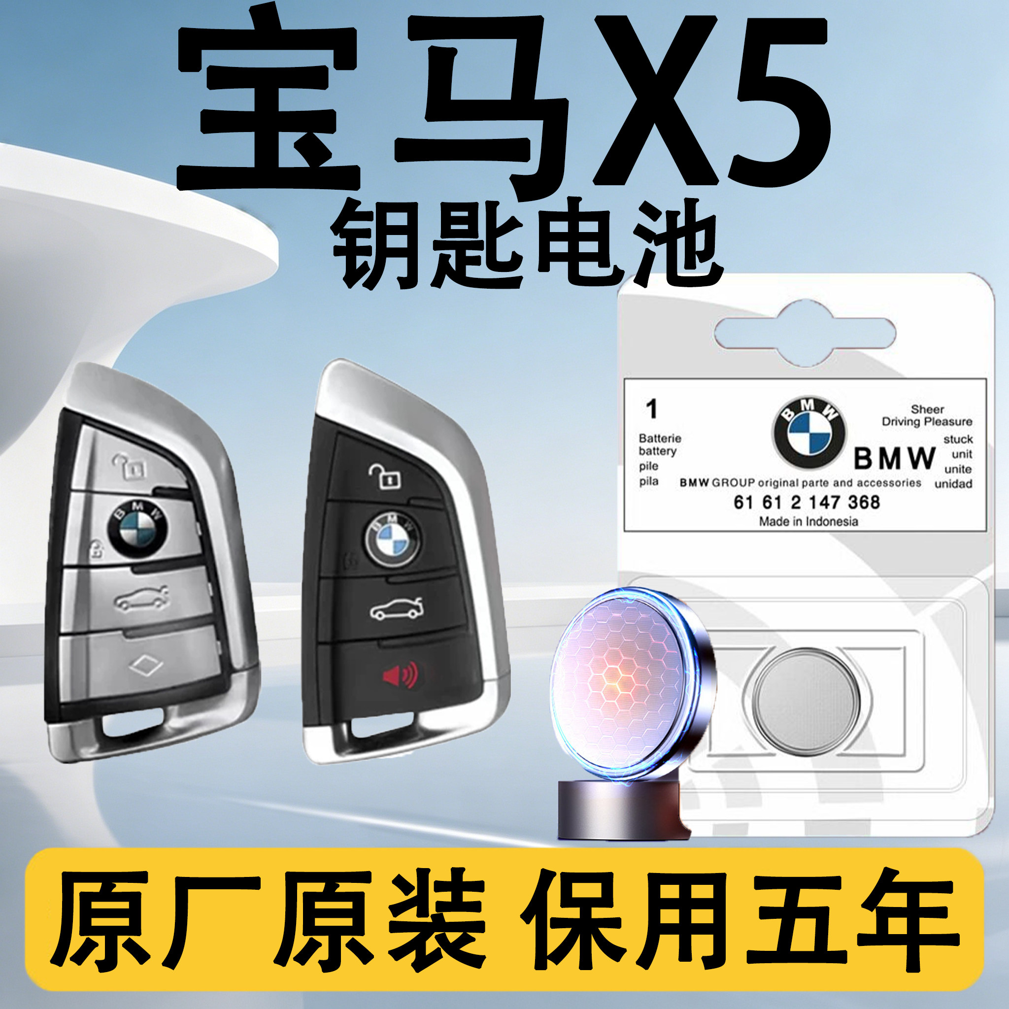 宝马X5原装汽车遥控钥匙电池电子