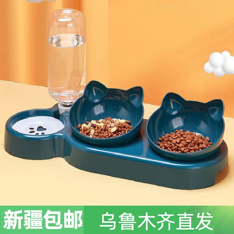 宠物用品猫碗狗碗防打翻猫咪狗狗自动蓄水饮水器喂食器新疆包邮 宠物/宠物食品及用品 猫狗碗/慢食碗 原图主图