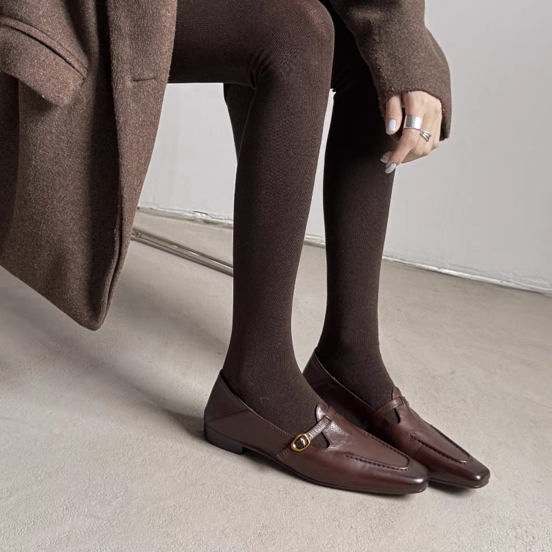 复古英伦高级感玛丽珍时尚ins通勤显瘦真皮平底豆豆鞋通勤乐福鞋,女鞋,玛丽珍鞋,淘宝优惠券,粉丝福利购,淘宝优惠卷