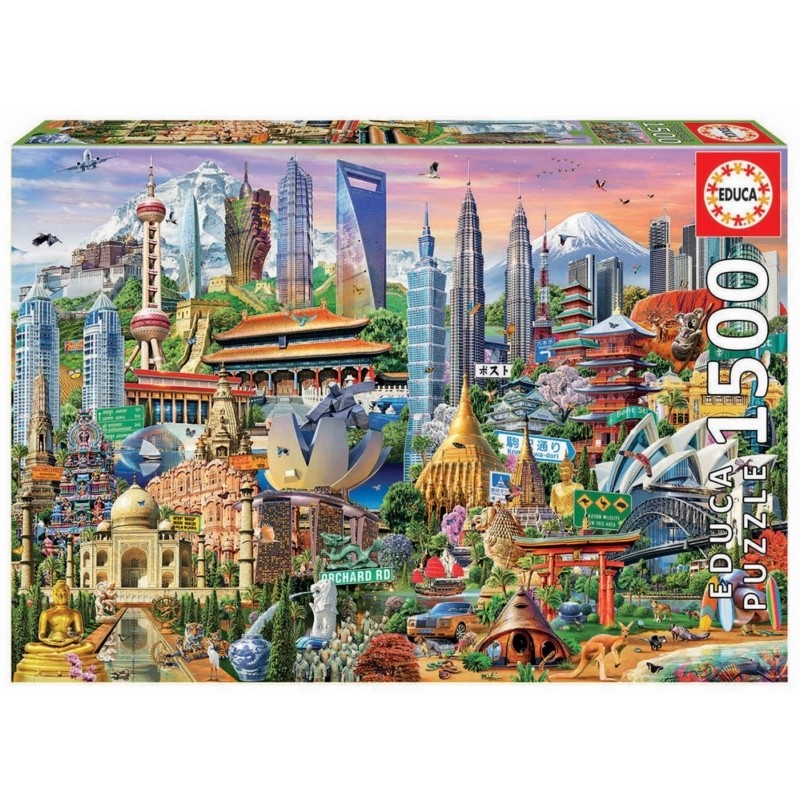 西班牙进口拼图新款亚洲地标建筑
