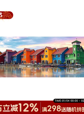 trefl 波兰进口拼图 荷兰 彩色的房屋 1000片 益智玩具 29034