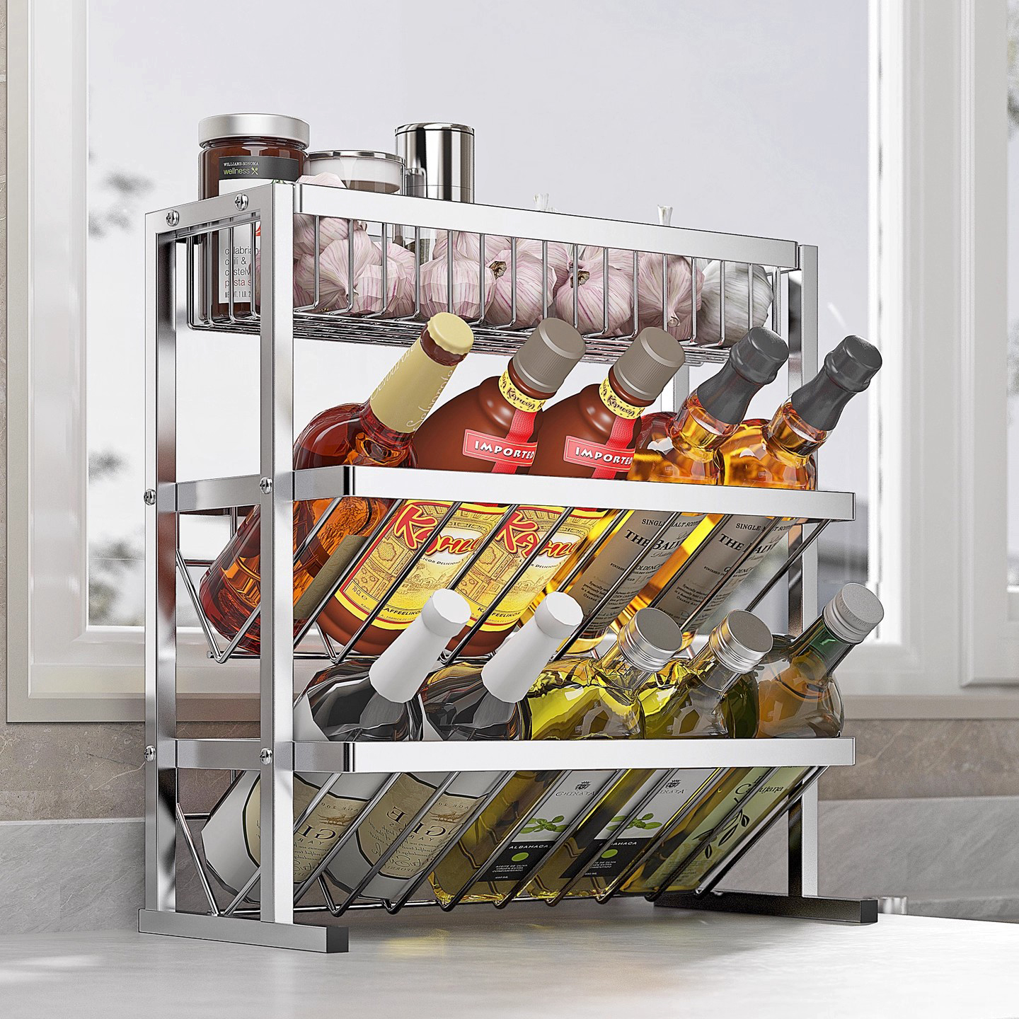 304不锈钢台面调料架厨房置物架