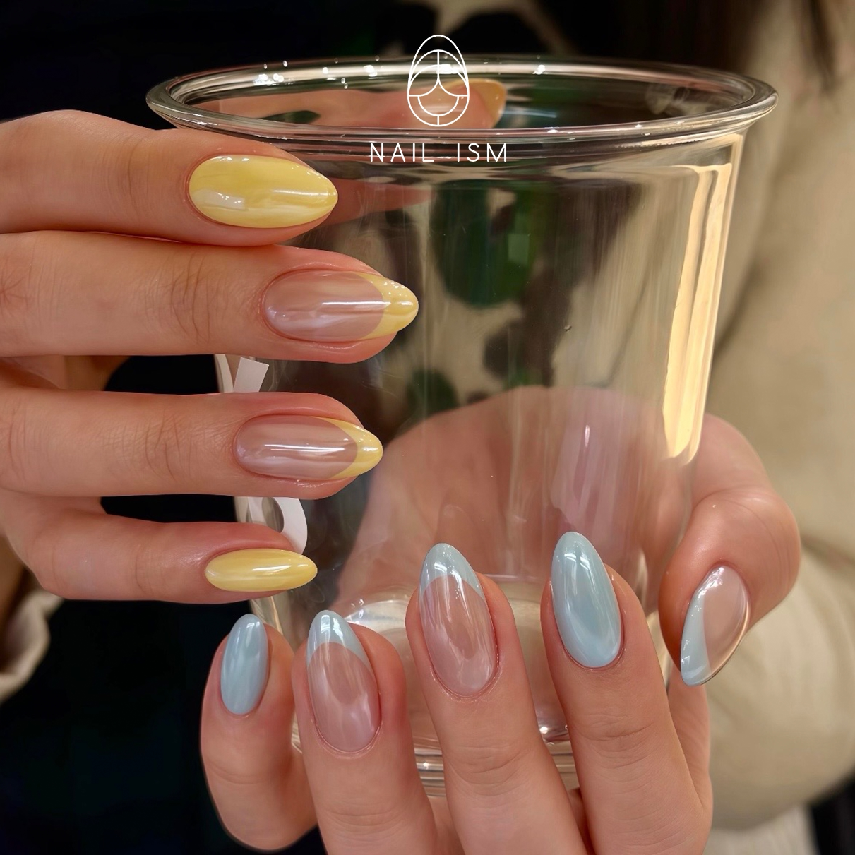 NAILISM法式海莉甲AB柠檬黄蓝