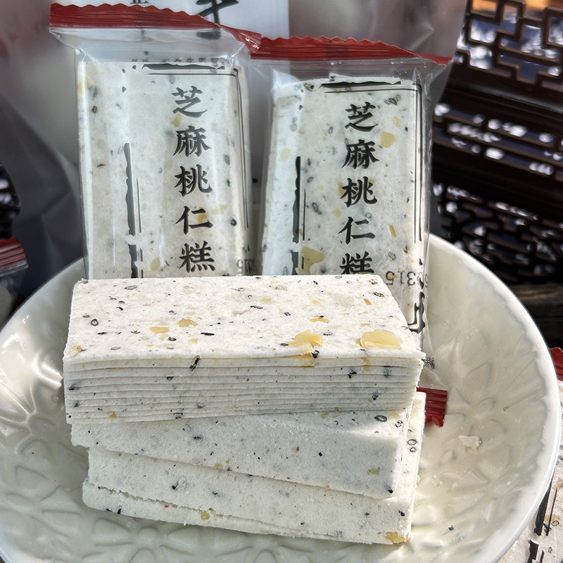 杭州特产芝麻桃仁糕软糯香甜独立包装传统老式糕点云片糕点心零食