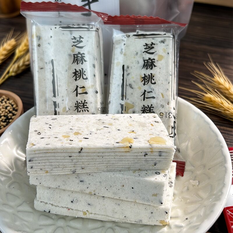 杭州特产芝麻桃仁糕软糯香甜独立包装传统老式糕点云片糕点心零食