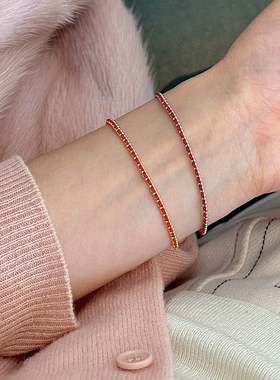 通体S925纯银本命年小红绳手链女轻奢小众高级感2025新款编织手饰