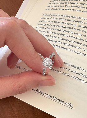 s925纯银方钻链条戒指女指环尾戒关节戒2024年新款高级感推拉设计