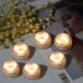 LED防水灯遥控氛围灯RGB暖色无线潜水灯景观灯装 饰灯遥控小灯迷你