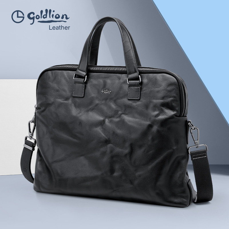 金利来新款男包真皮手提包商务公文包男士包包简约办公电脑通勤包