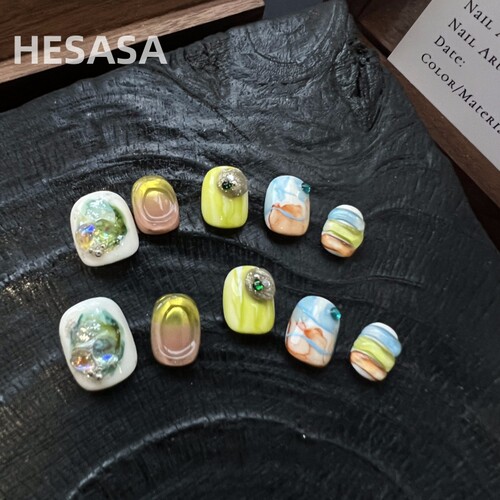 HESASA|纯手绘小众设计师短款美甲【Alice意境】高级感手工穿戴甲