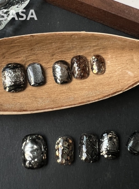 HESASA小众高级感亮片极简线条成品美甲【嬉皮士】纯手工穿戴甲