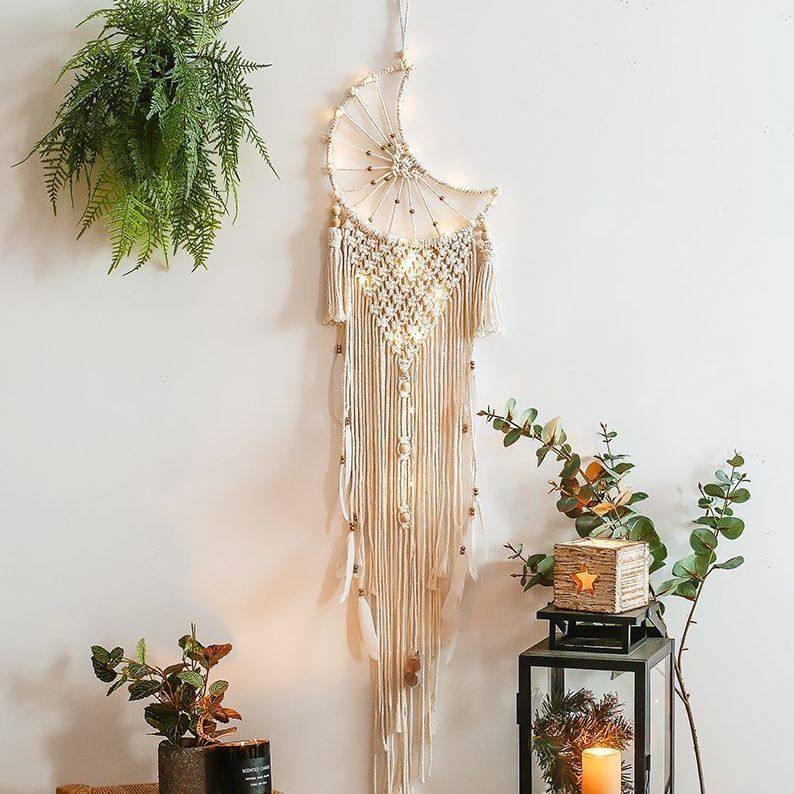 北欧编织挂毯流壁毯苏月亮捕梦网成品民宿波西米亚ins墙面装饰品,居家布艺,挂毯/壁毯,淘宝优惠券,粉丝福利购,淘宝优惠卷