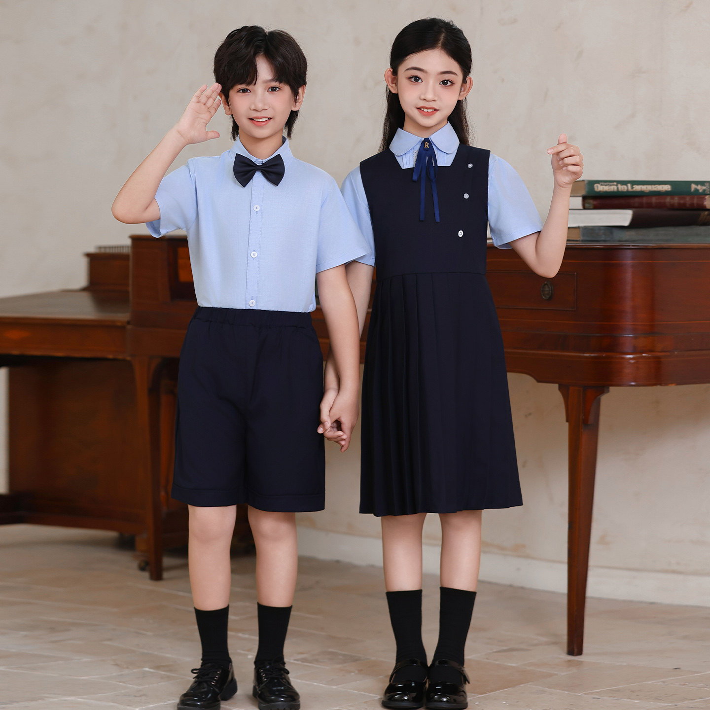 儿童合唱演出服中小学生诗歌朗诵表演英伦校服班服幼儿毕业照园服