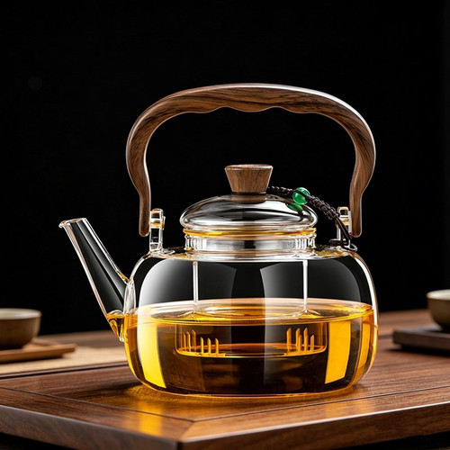 耐高温高硼硅玻璃蒸煮茶壶