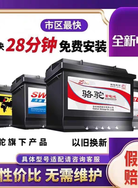 骆驼DF天鹅蓄电池12V45AH汽车电瓶适配五菱宏光长安之星东风小康