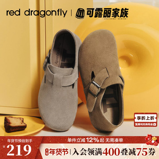 红蜻蜓勃肯鞋女款鞋子春季新款一脚蹬女鞋休闲平底鞋舒适软底单鞋