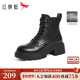 红蜻蜓马丁靴女秋冬女鞋 厚底粗跟增高加绒短筒靴英伦风机车靴子女