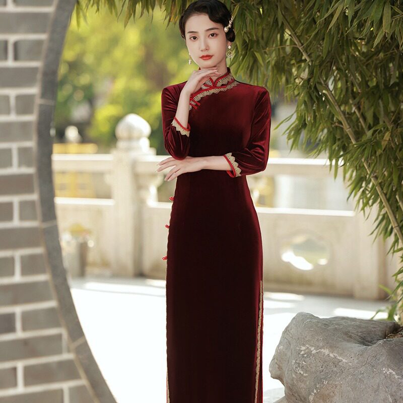 聚凤轩旗袍2026春款大码长婚礼喜婆婆女改良高端婚宴红色结婚高雅