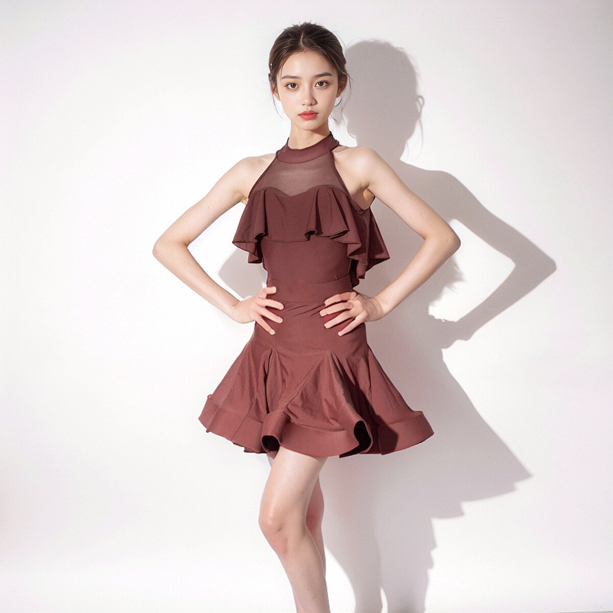 2025夏季新款儿童拉丁舞练习套装无袖高级感演出服显瘦女童练功服