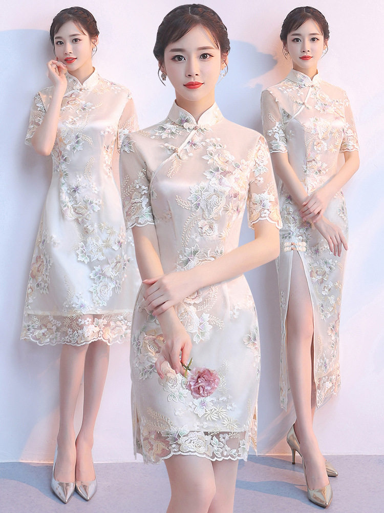 旗袍式2026新款女春季时尚少女短款日常中国风年轻款改良版连衣裙