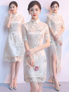 旗袍式2026新款女春季时尚少女短款日常中国风年轻款改良版连衣裙