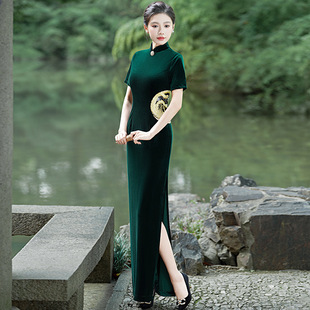 走秀旗袍长款2026款演出服气质优雅中国风礼仪旗袍舞台服凤凰于飞
