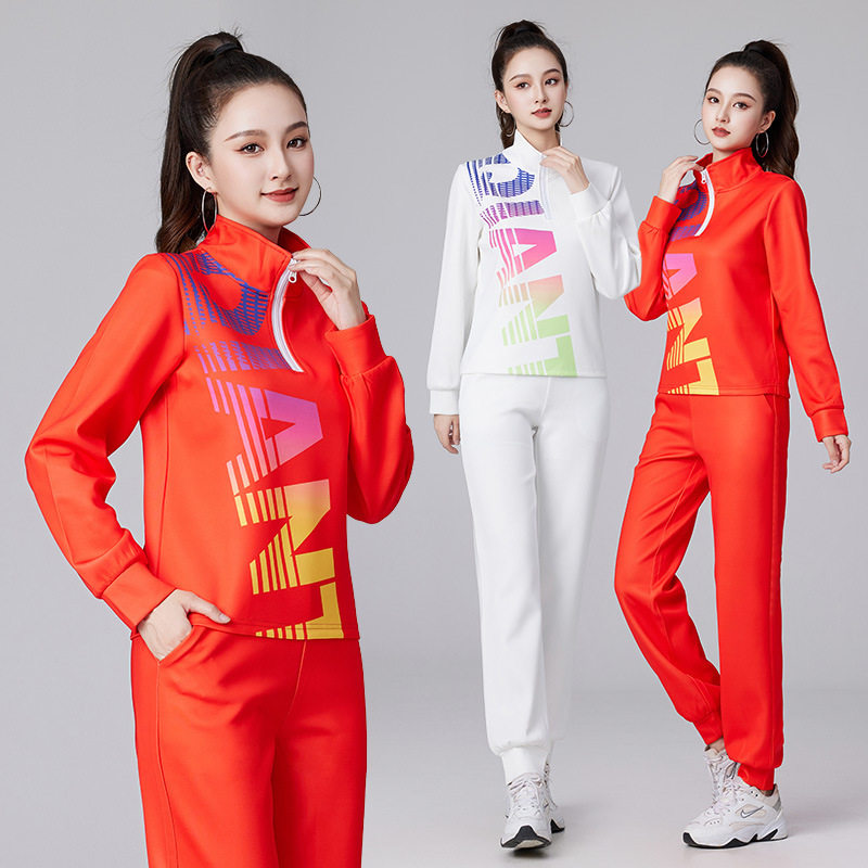 2026新款广场舞春秋款女运动健身操服装比赛团体操运动服套装健身