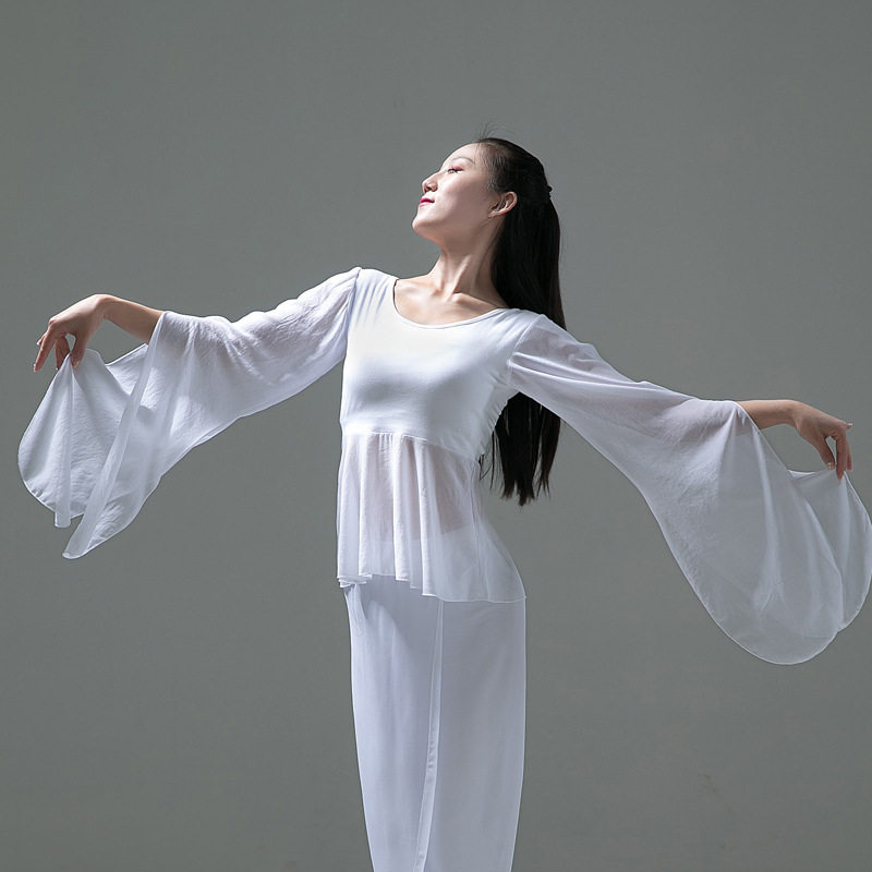 2026春夏秋舞韵瑜伽服单件上衣女雪纺舞蹈服上衣团体服练功服运动