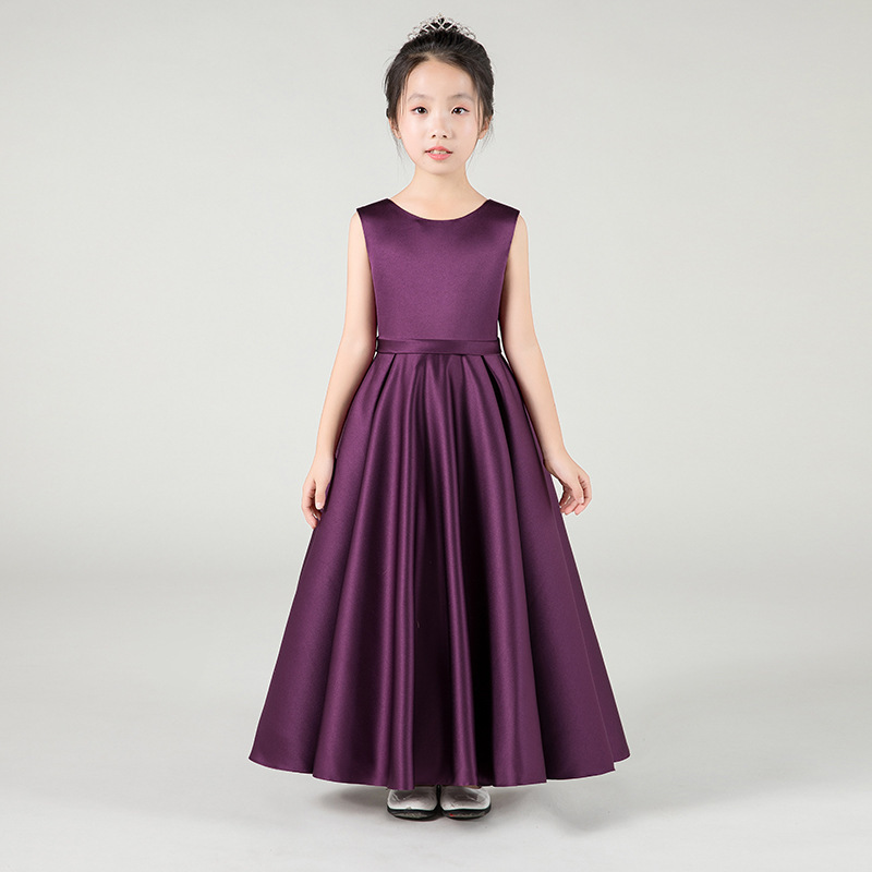 2025款夏季钢琴演奏礼服女童裙中大童主持人乐团大合唱演出服生日