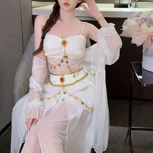 性感汉服肚兜制服套装宫廷古典民族风情吊带睡衣家居服三件套春夏