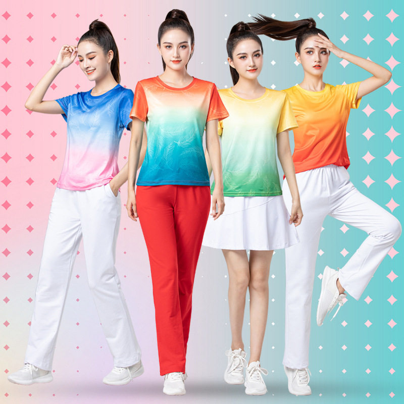 运动春夏秋2026广场舞服装新款套装曳步舞服舞蹈服夏款 时尚短袖