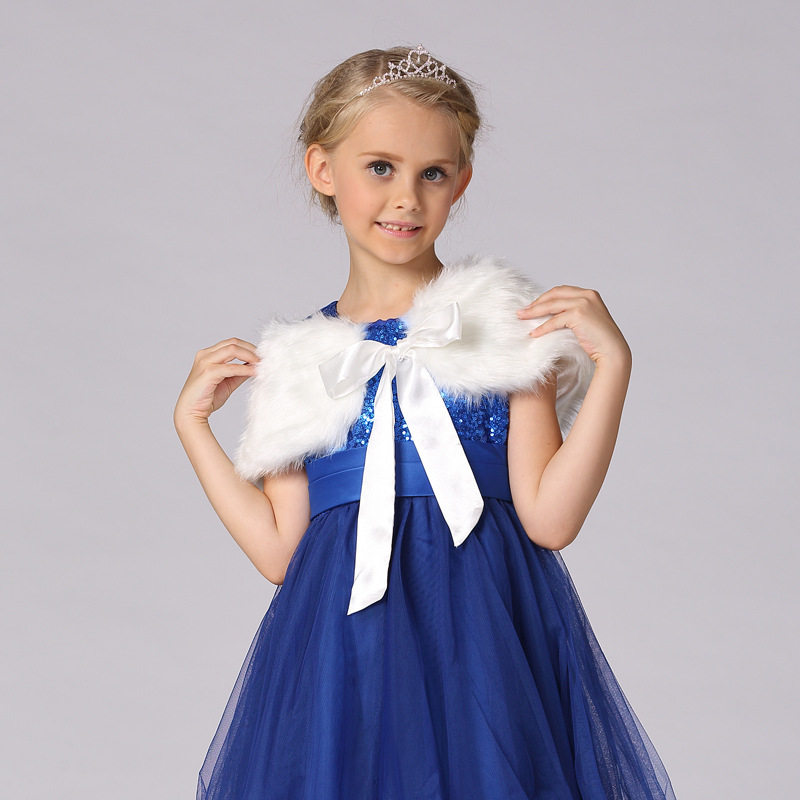 女童斗篷披肩2025新款童装时尚韩版毛毛披肩儿童礼服配饰外贸时尚