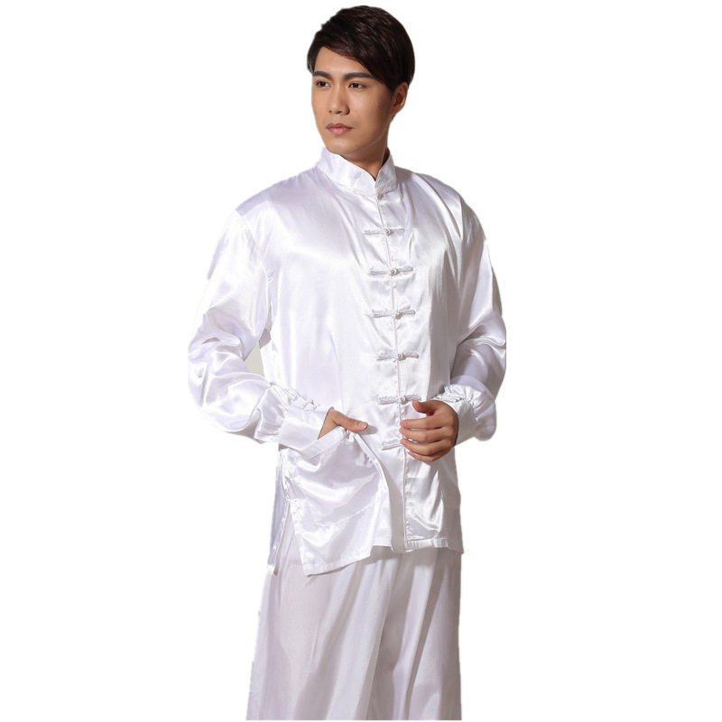 仿丝太极服唐装脱肩袖盘扣松紧裤口睡衣家居服表演服2026春季新品