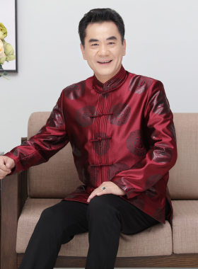 2026春新款秋冬福字男式唐装中国风中老年服改良唐装春款上衣时尚