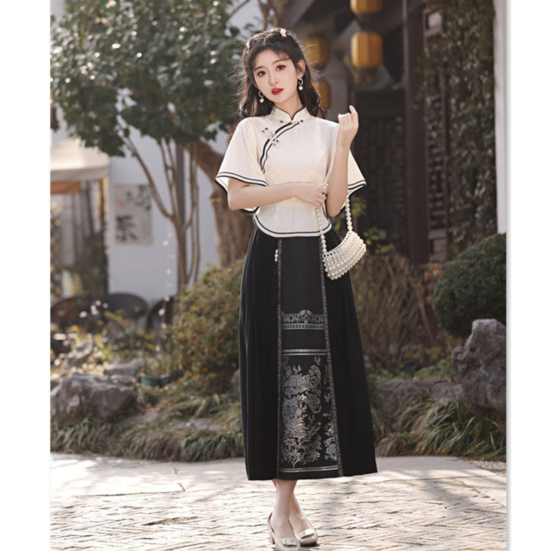 艾旗绣复古民族风旗袍上衣套装2026春夏新款改良民国女士文艺上衣