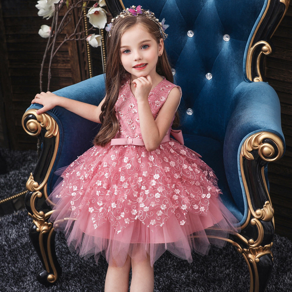 女童公主童裙外贸婴幼童婚纱连衣裙蓬蓬裙网纱礼服裙baby dress