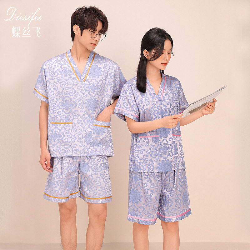 汗蒸服棉质提花大码睡衣情侣款足疗桑拿服按摩艾灸汗蒸衣服酒店