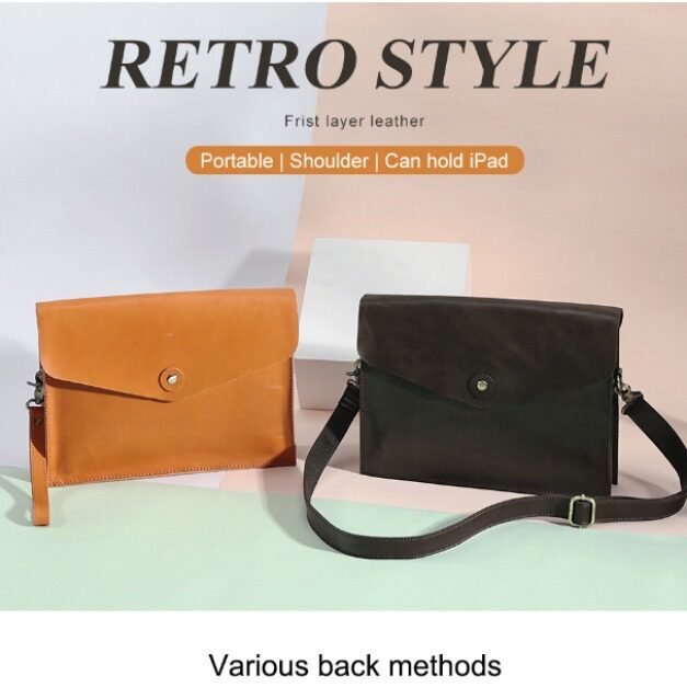 百搭手拿包女士夏季时尚斜挎包信封包休闲简约斜挎背包真皮跨境