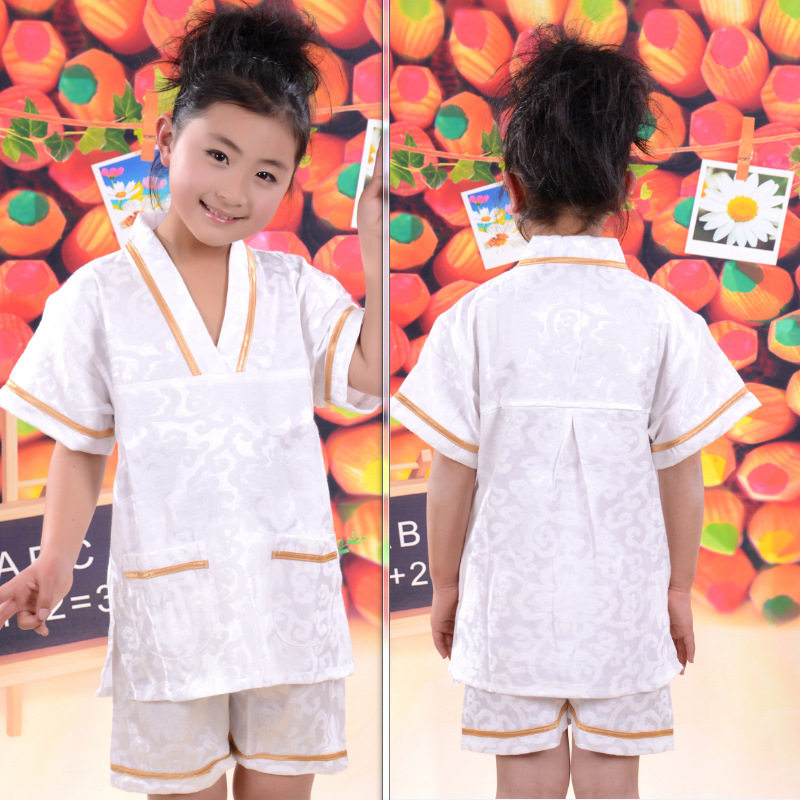儿童汗蒸服棉质男女宝宝桑拿洗浴服中大童小孩家居服睡衣按摩足疗