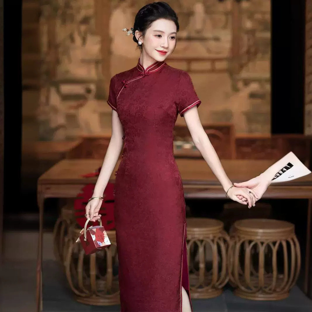 高端喜婆婆旗袍2026年新款夏季女改良新中式国风喜妈妈婚宴装礼服