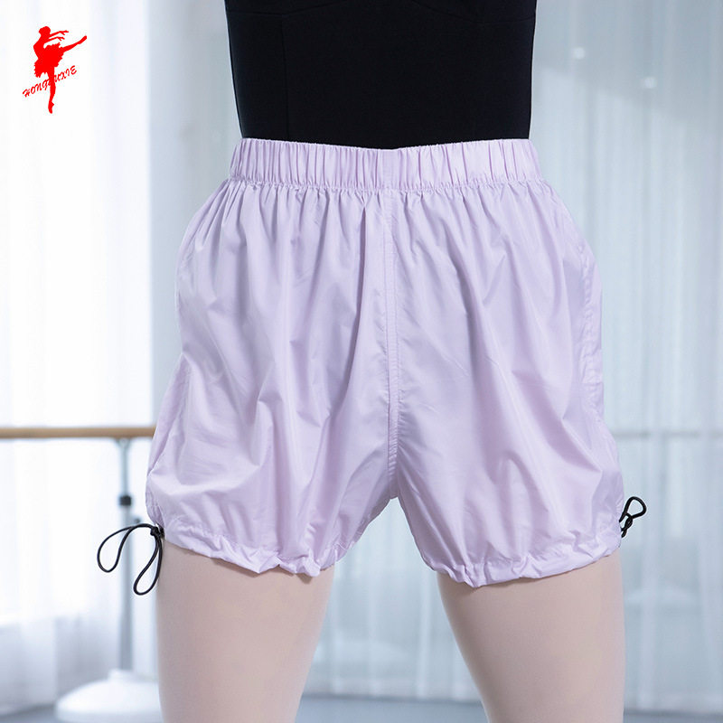 红舞鞋芭蕾热身裤舞蹈三分形体短裤成人桑拿发汗练功服运动低腰女