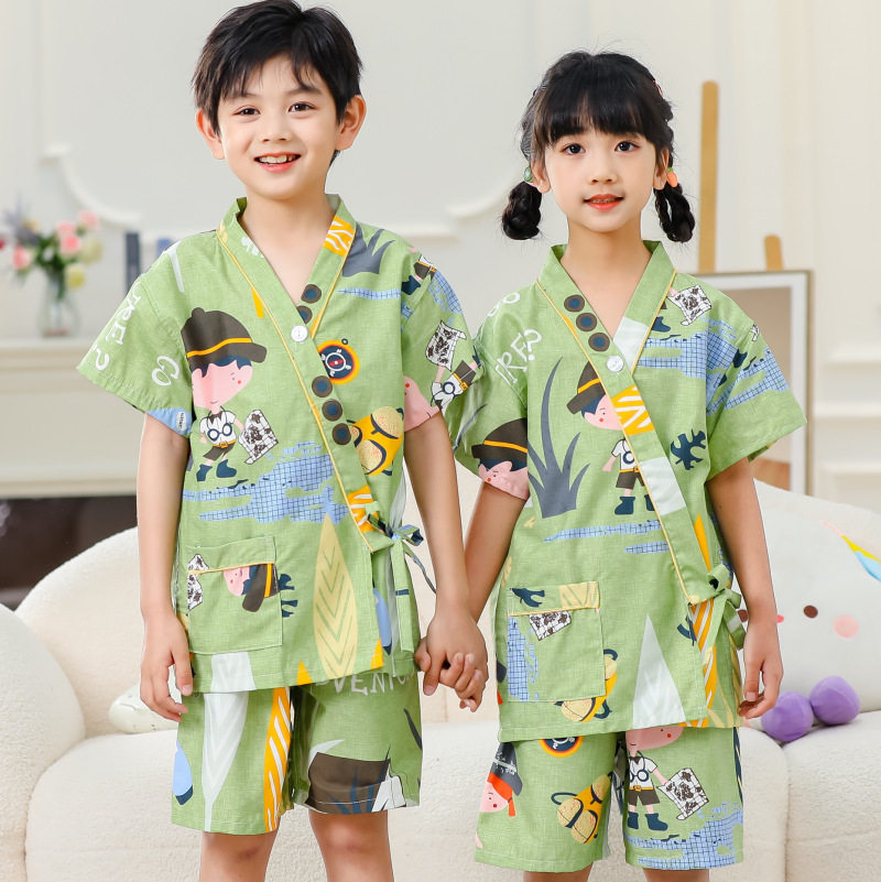 纯棉汗蒸服开衫男女宝宝家居服睡衣套装按摩足疗服桑拿洗浴服休闲